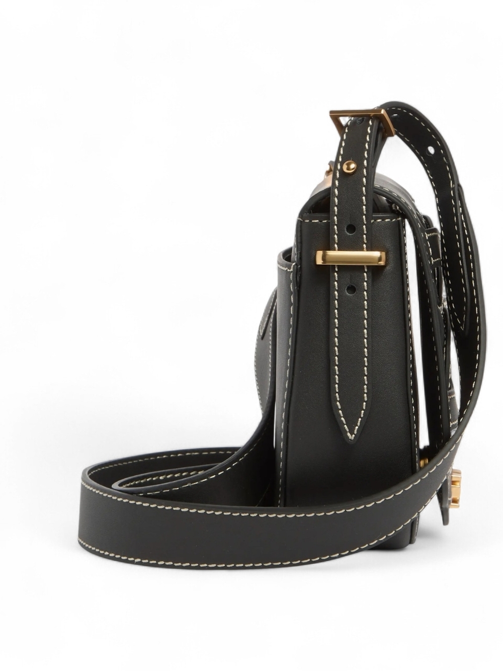 SAM EDELMAN Black Leather Crossbody Bag with Contrast Stitching - Picture 3 of 13